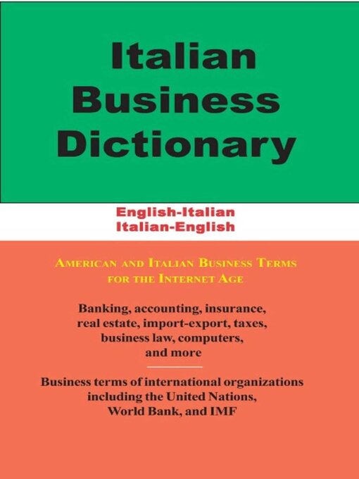 Cover image for Italian Business Dictionary